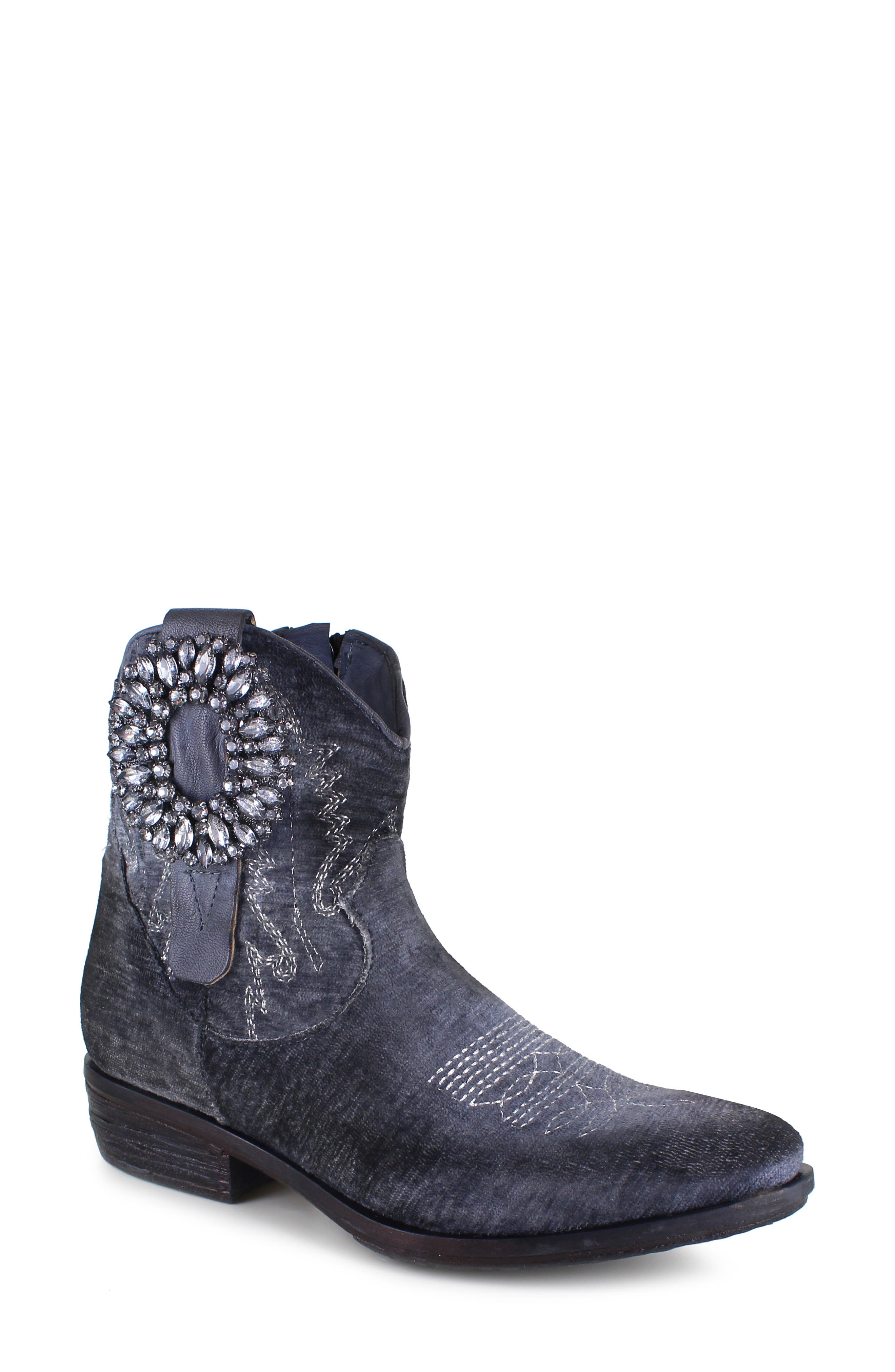ZIGI Edith Velvet Western Boot, Main, color, Gray Velvet