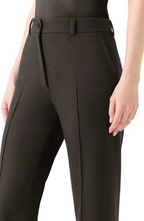 Akris Punto Faysa Pintuck Pleat Flare Wool Pants In Brown