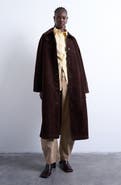 Topshop Long Faux Suede Car Coat