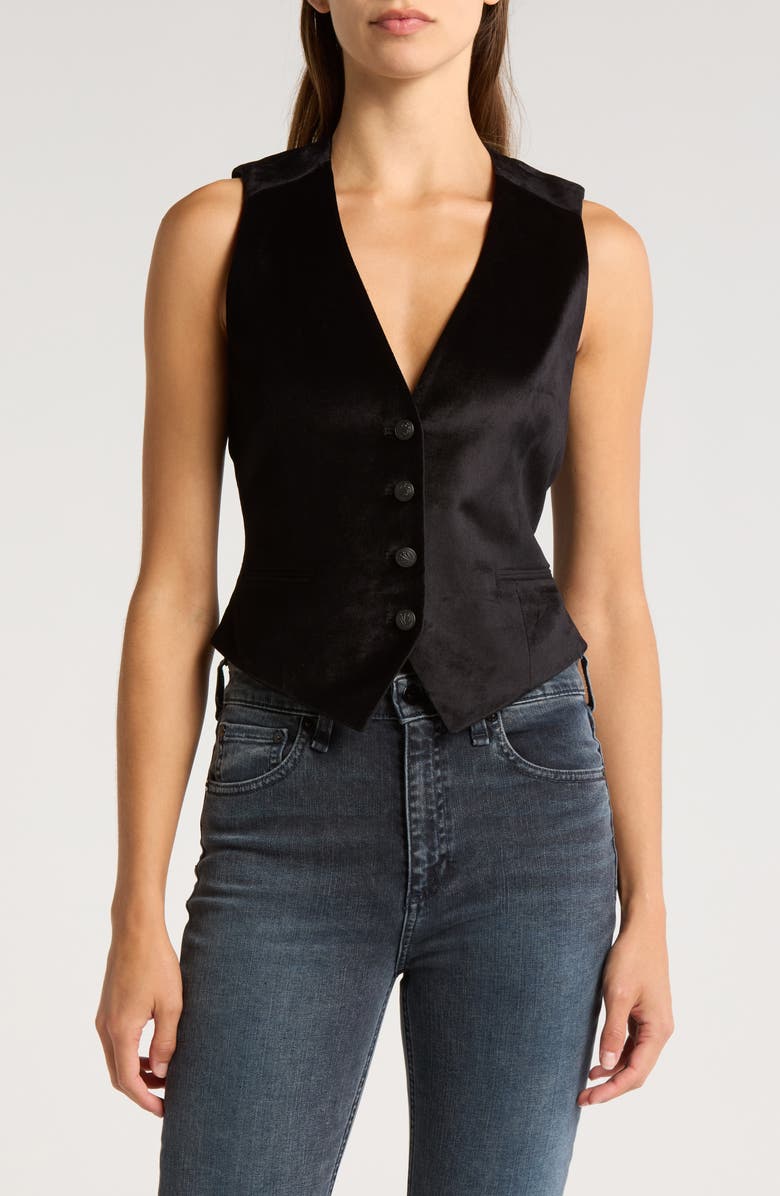 rag & bone Priya Velvet Vest, Main, color,