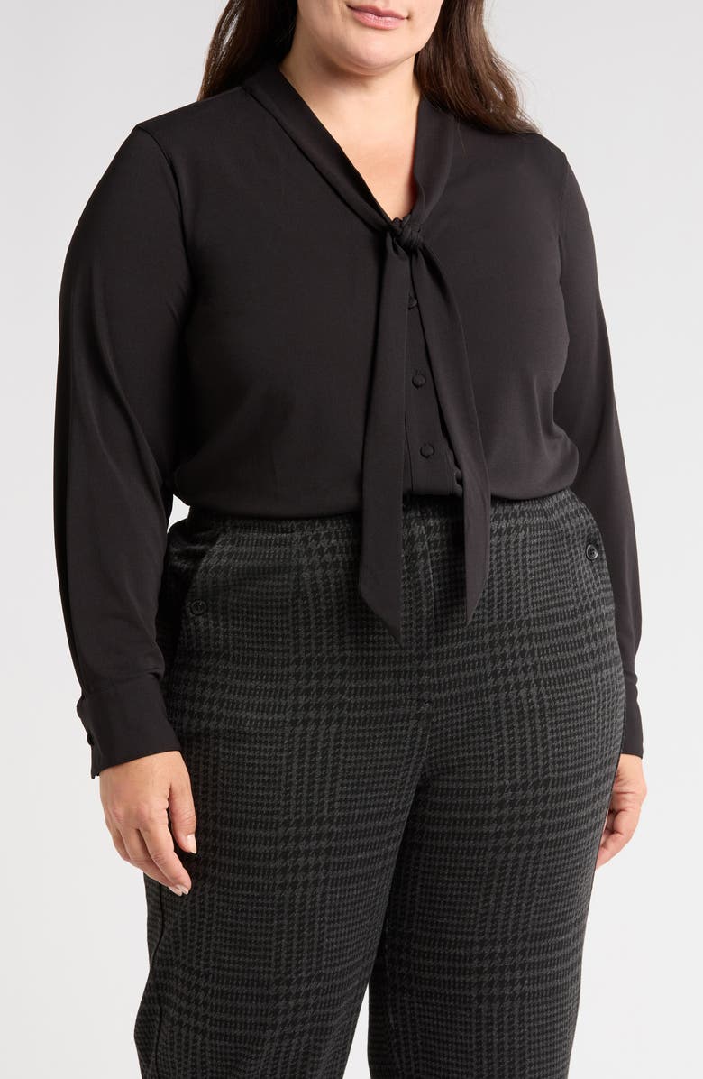 Universal Standard Tess Crepe Tie Neck Top, Main, color, 