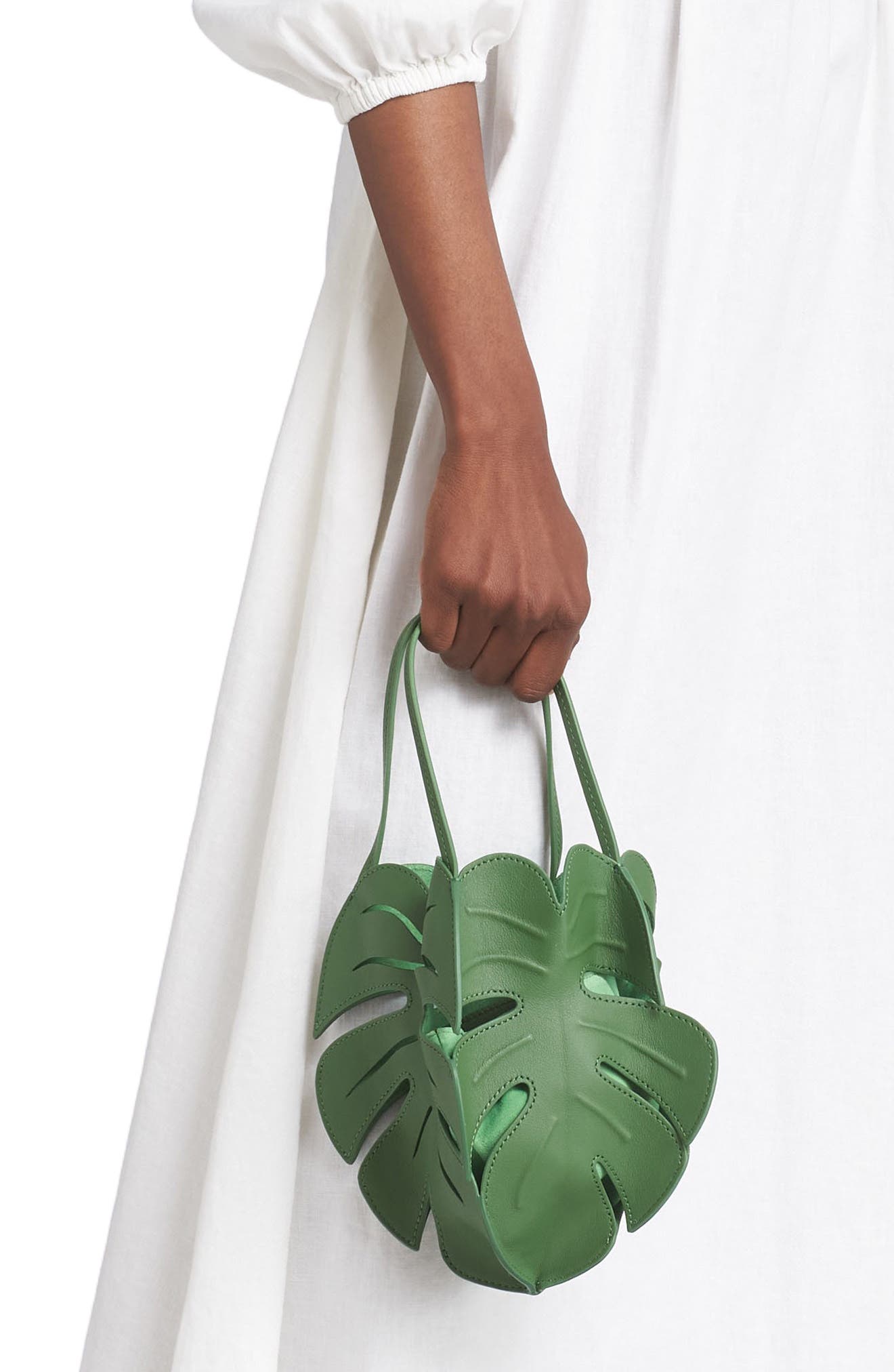 STAUD Palm Leather Tote, Alternate, color, Leaf
