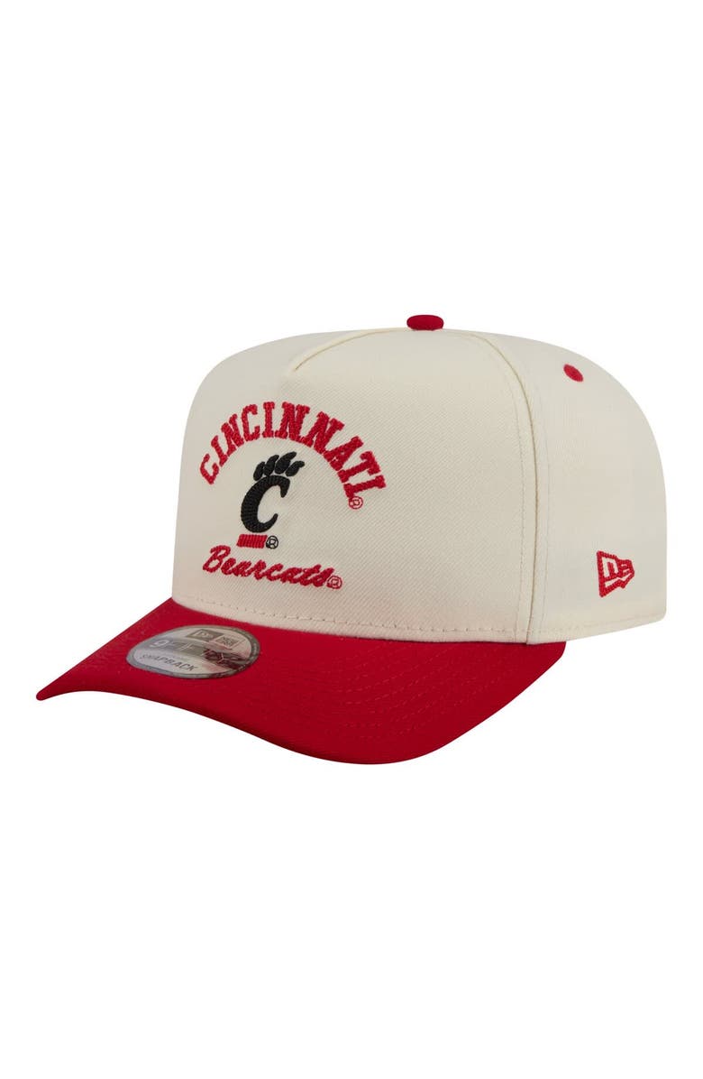 New Era Men's New Era Cream/Red Cincinnati Bearcats Two-Tone Arched 9FIFTY Snapback Hat, Alternate, color, Cream