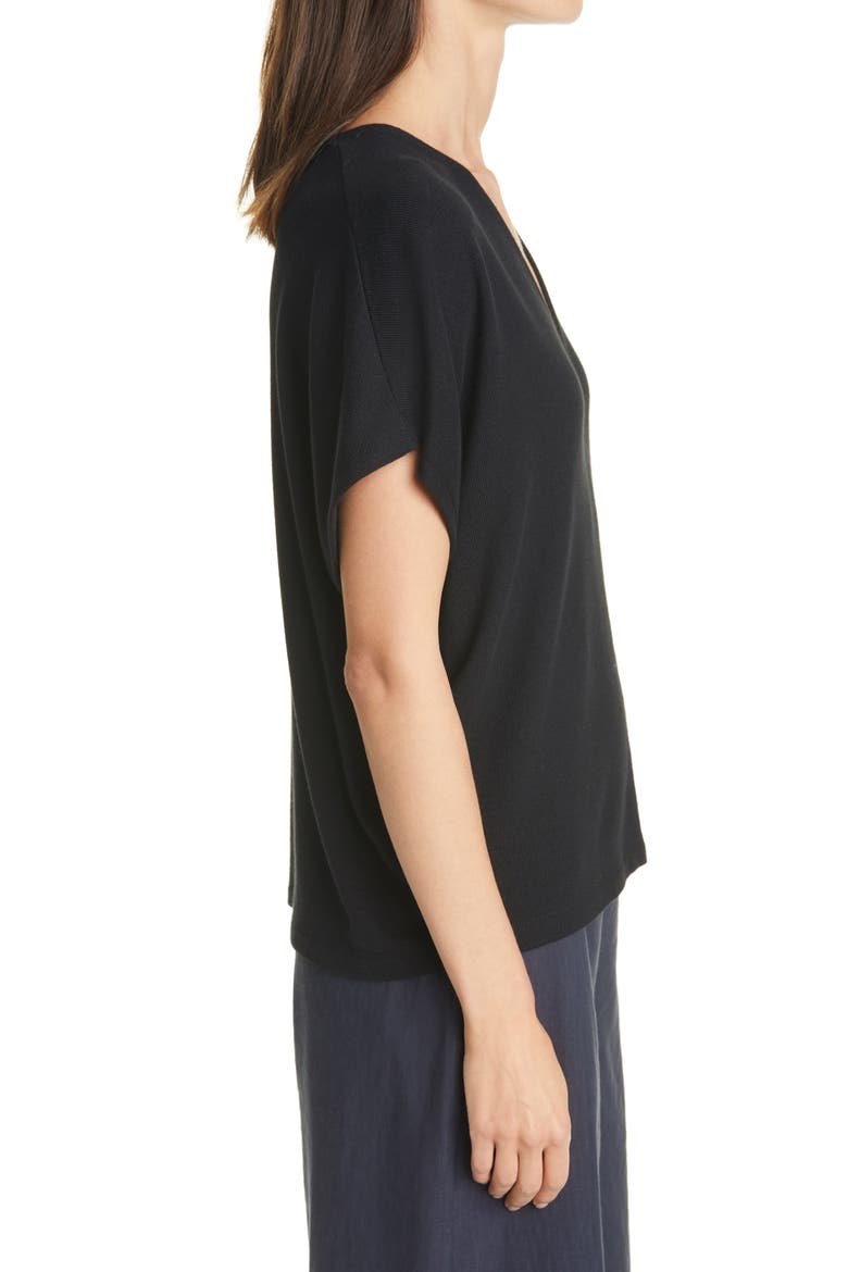 V-Neck Top, Alternate, color, BLACK
