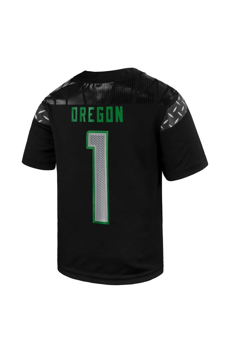 Nike Toddler Nike #1 Black Oregon Ducks Vapor Fusion Replica Jersey, Alternate, color, Black