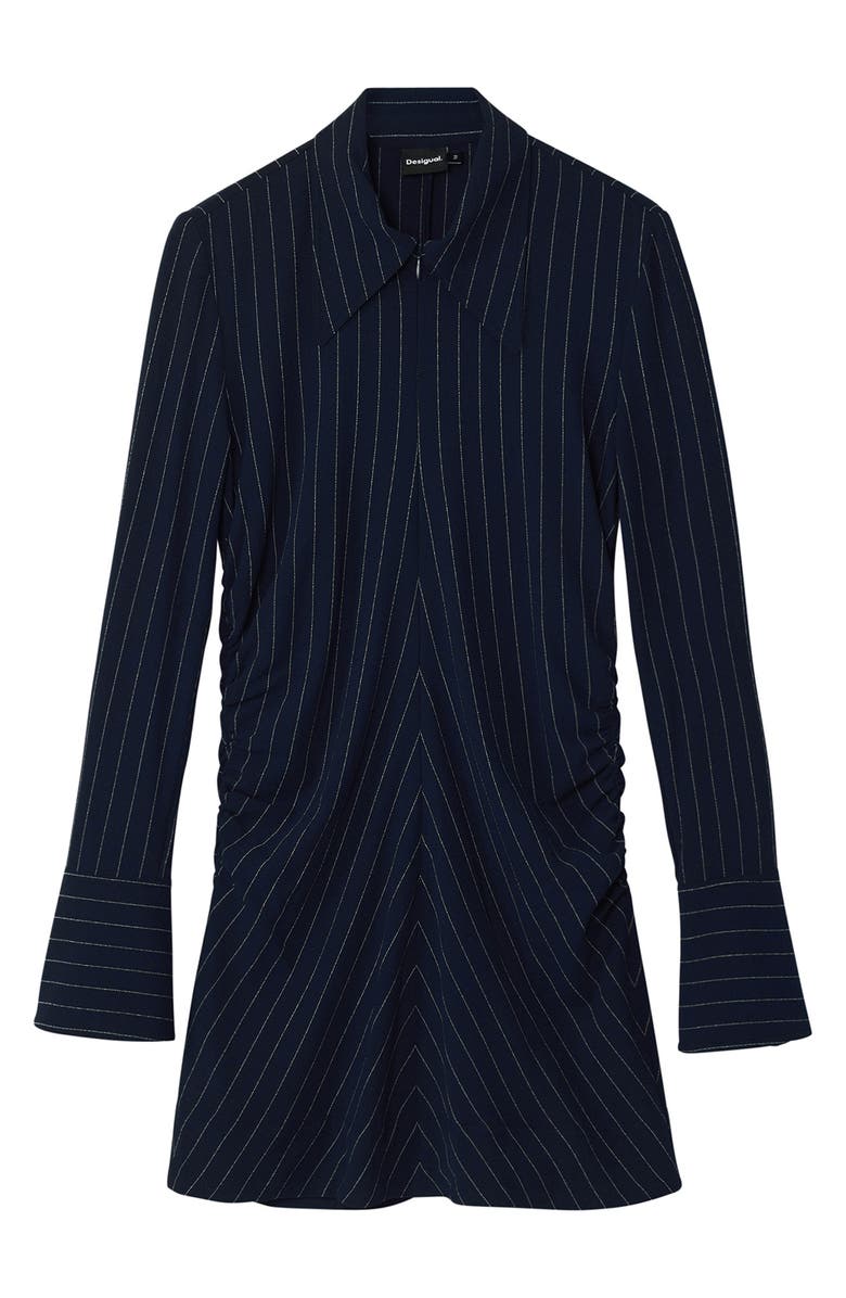 Desigual Pinstripe Long Sleeve Minidress, Alternate, color, 