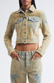 Acne Studios Flocked Denim Crop Jacket