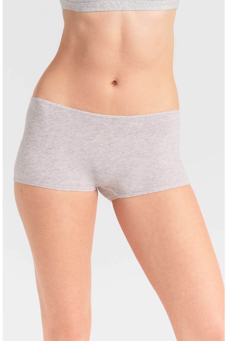 Everyday Cotton Boyshorts, Main, color, LIGHT HEATHER GREY