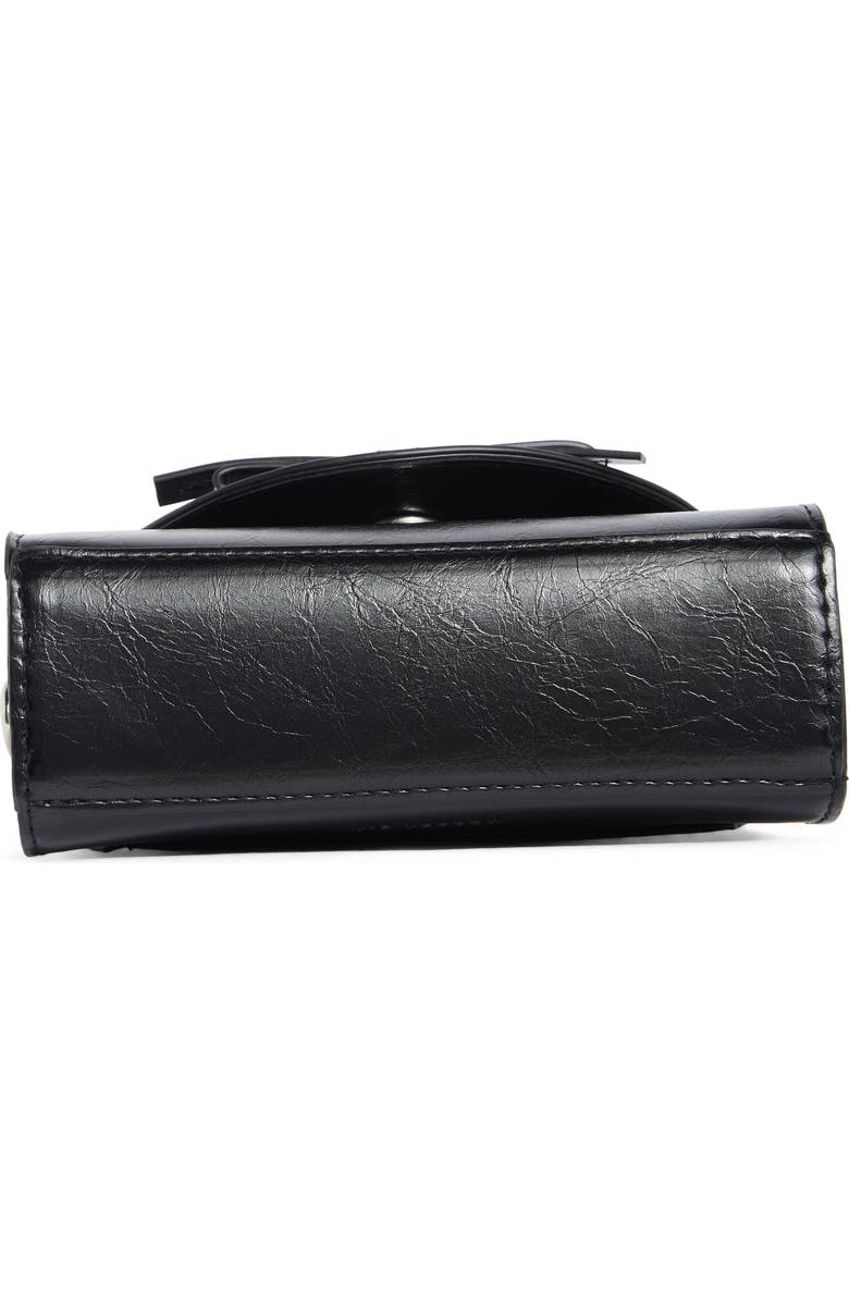 Madden Girl Faux Leather Top Handle Crossbody Bag, Alternate, color, Black