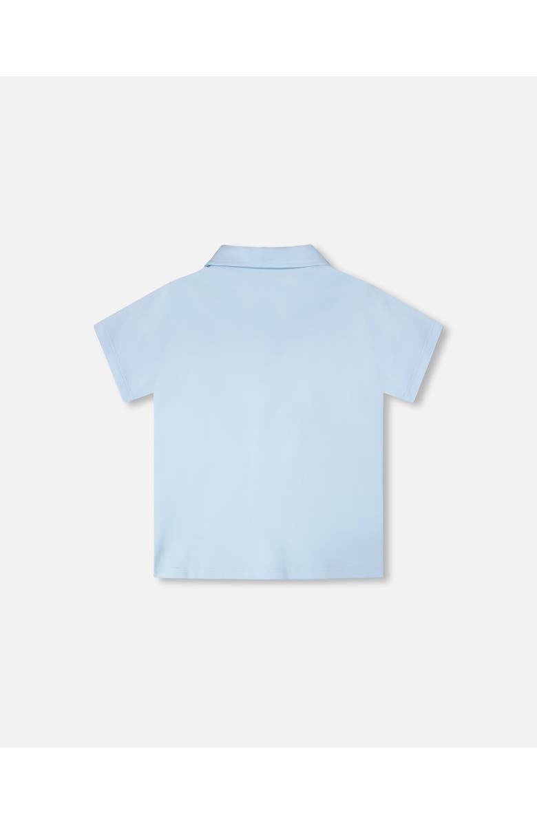Deux par Deux Short Sleeve Classic Collar Polo T-Shirt, Alternate, color, Pale Blue