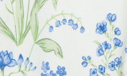 Shop Little Me Floral Cotton Footie & Headband Set In Blue
