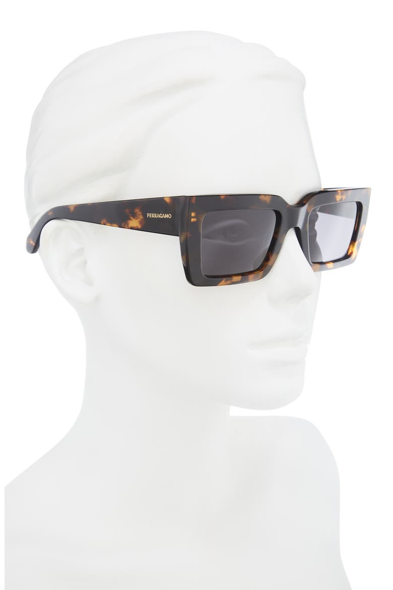 54mm Rectangular Sunglasses, Alternate, color, DARK TORTOISE