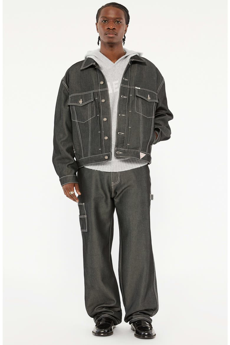 Go Metallic Denim Trucker Jacket, Alternate, color, GREY