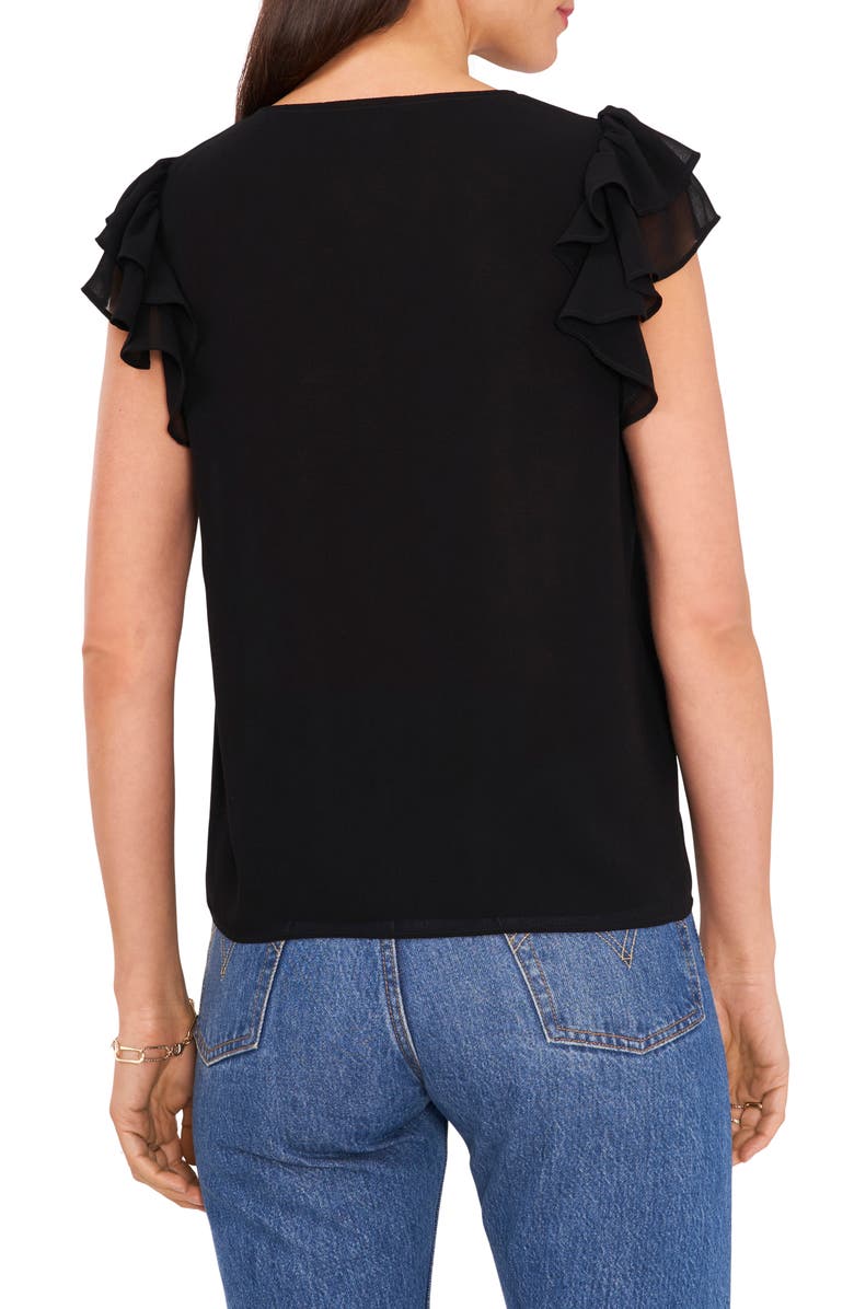 1.STATE Ruffle Short Sleeve V-Neck Top, Alternate, color, 