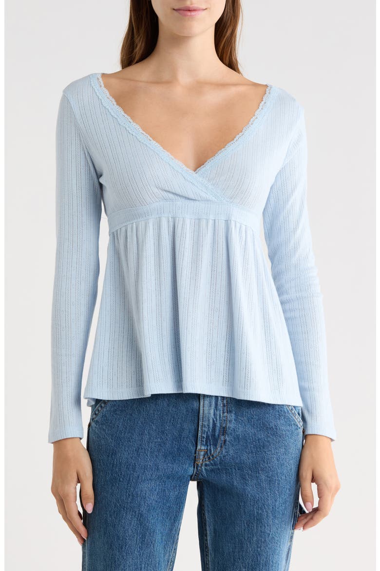 Surplice Babydoll Top, Main, color, BALLAD BLUE