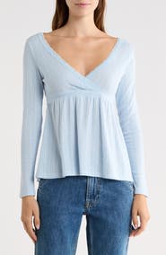 Madden Girl Surplice Babydoll Top