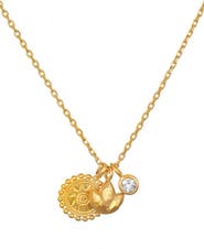 Satya Jewelry Enlightened Journey Mandala Lotus Charm Necklace