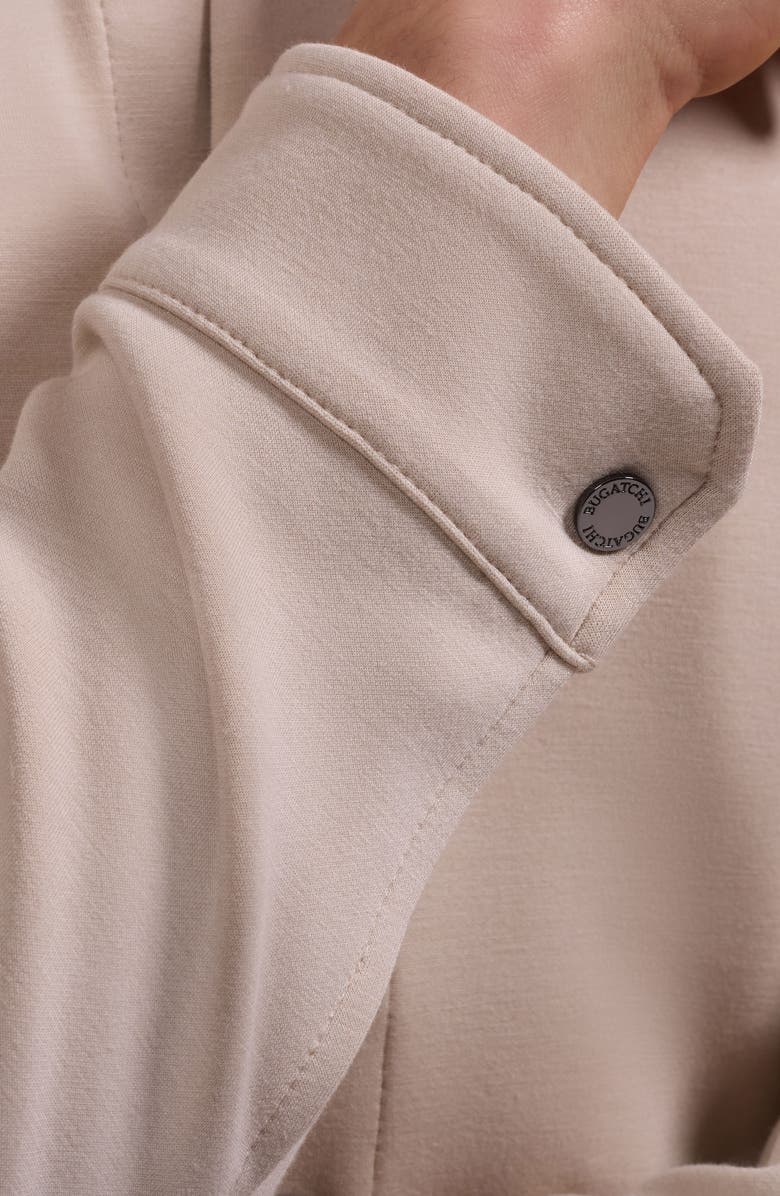 Bugatchi Soft Touch Knit Shirt Jacket, Alternate, color, Almond