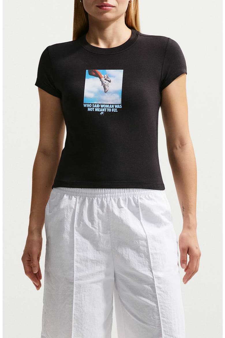 Sportswear Meant to Fly Cotton Graphic T-Shirt, Main, color, BLACK