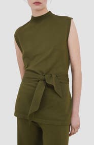 MANGO Belted Sleeveless Top