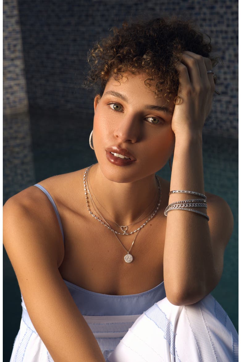 Rita Diamond Open Heart Pendant Necklace (Nordstrom Exclusive), Alternate, color, 18K WHITE GOLD