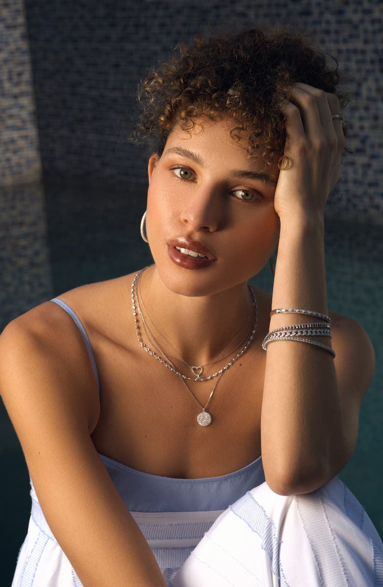 Bony Levy Rita Diamond Open Heart Pendant Necklace, Alternate, color, 18K White Gold