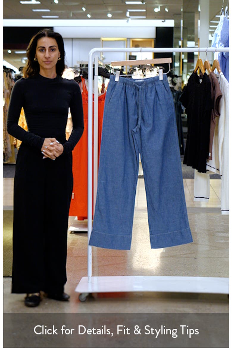 Riley Tie Waist Wide Leg Chambray Pants video