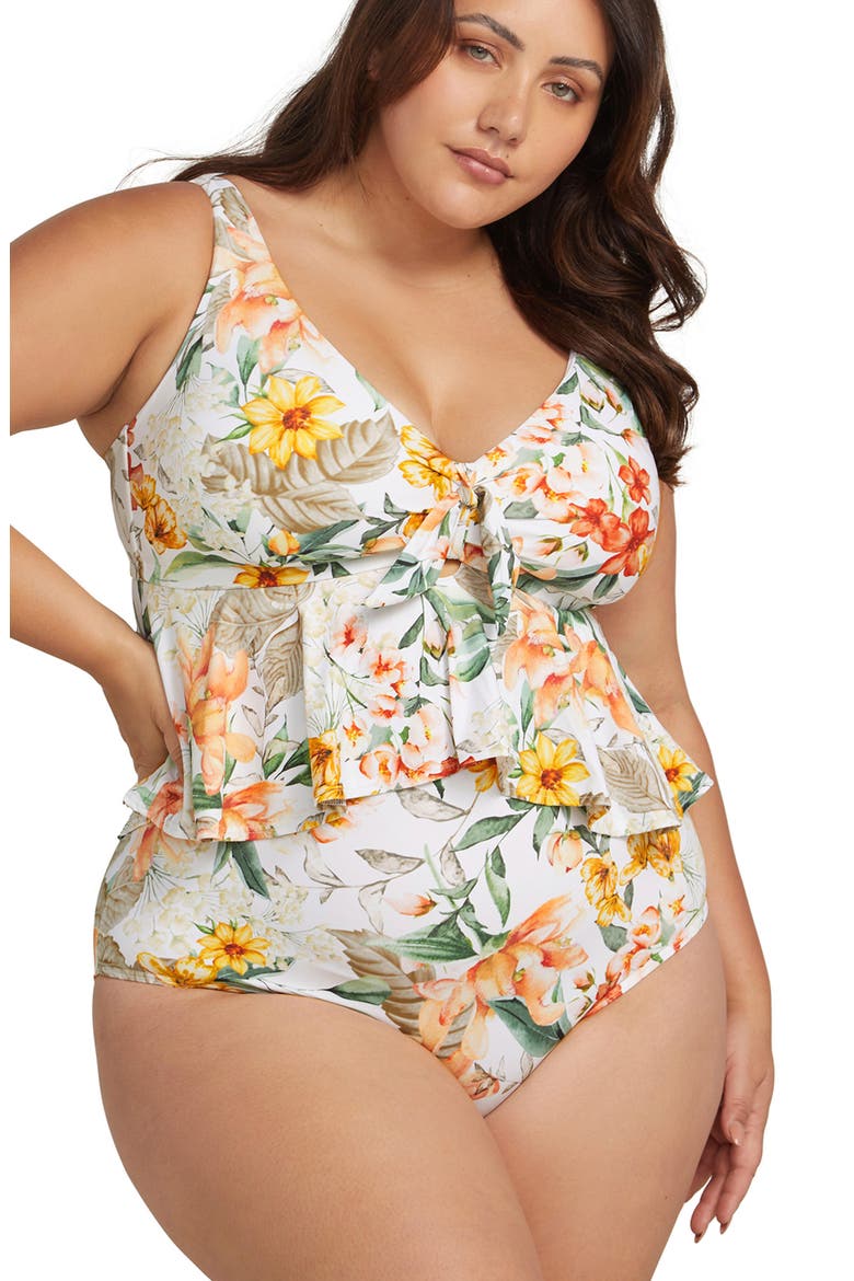 La Dolce Vita Chagall One-Piece Swimsuit, Alternate, color, WHITE