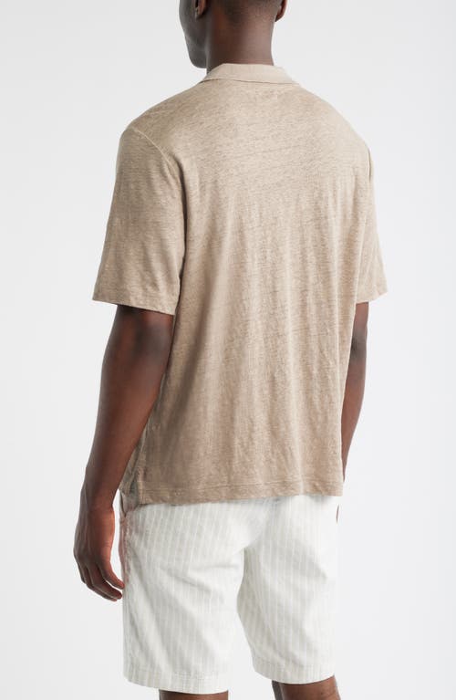Nordstrom Linen Johnny Collar Polo In Nude