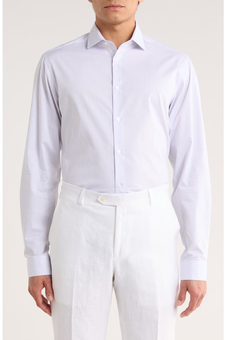 Check Slim Fit Stretch Dress Shirt, Main, color, PETAL