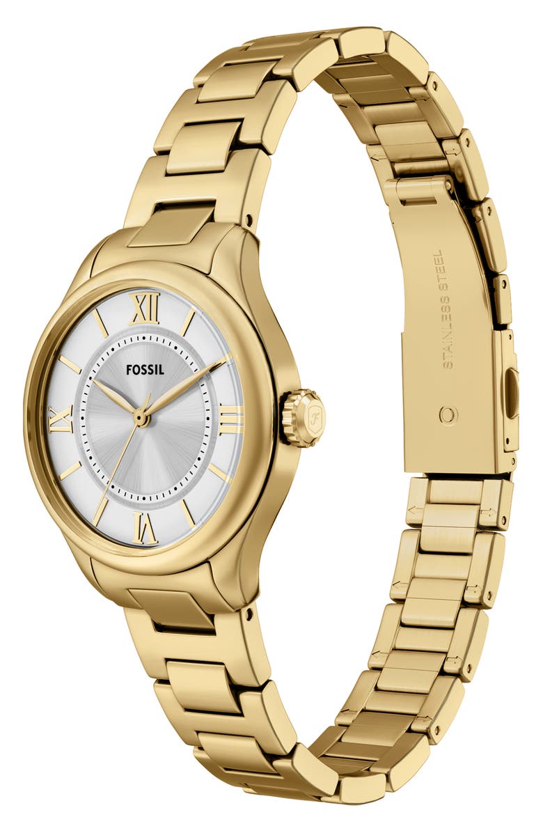 Fossil Gilmore Bracelet Watch, 28mm, Alternate, color, Gold