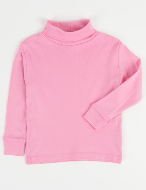 Leveret Kids Turtleneck, 100% Cotton, Solid Colors In Pink