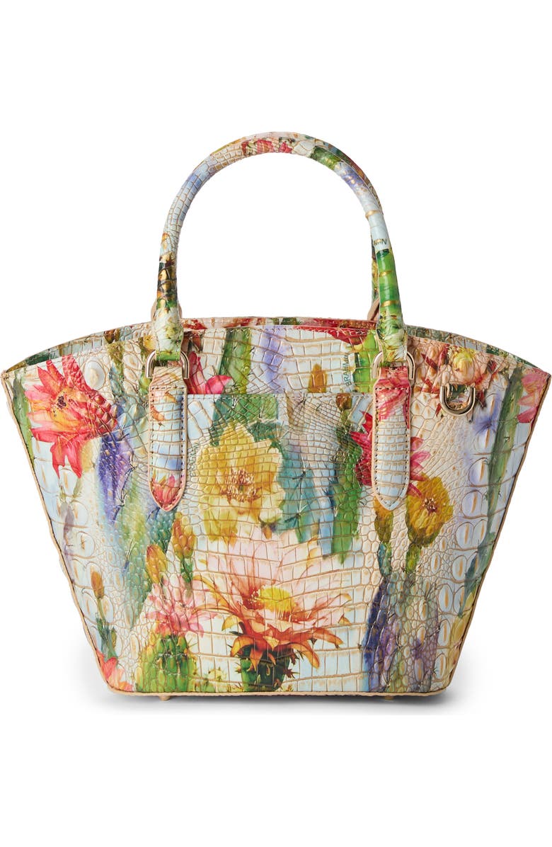 Brahmin Jenny Croc Embossed Leather Satchel, Alternate, color, Succulent Bloom