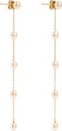 Local Eclectic Delicate Freshwater Pearl Linear Drop Earrings
