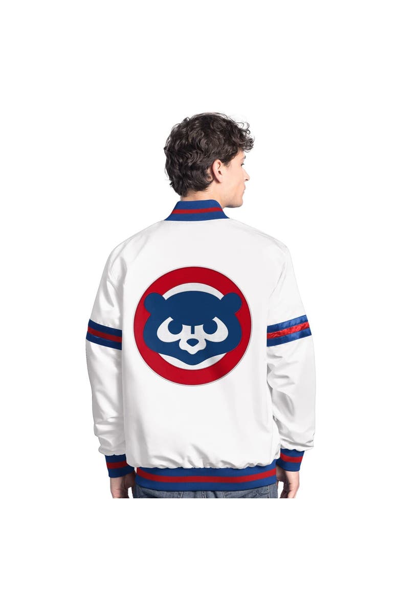 Men's Starter  White Chicago Cubs Cooperstown Scout Full-Snap Varsity Jacket, Alternate, color, White