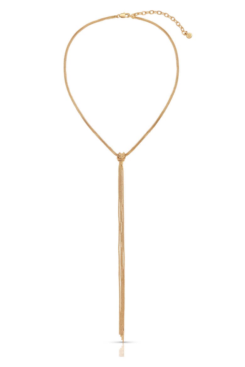 18K Gold Plated Box Chain Y-Necklace, Alternate, color, GOLD