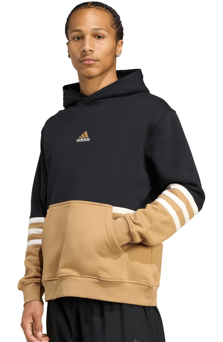 adidas Archive Colorblock Hoodie, Alternate, color, Black/ Cardboard