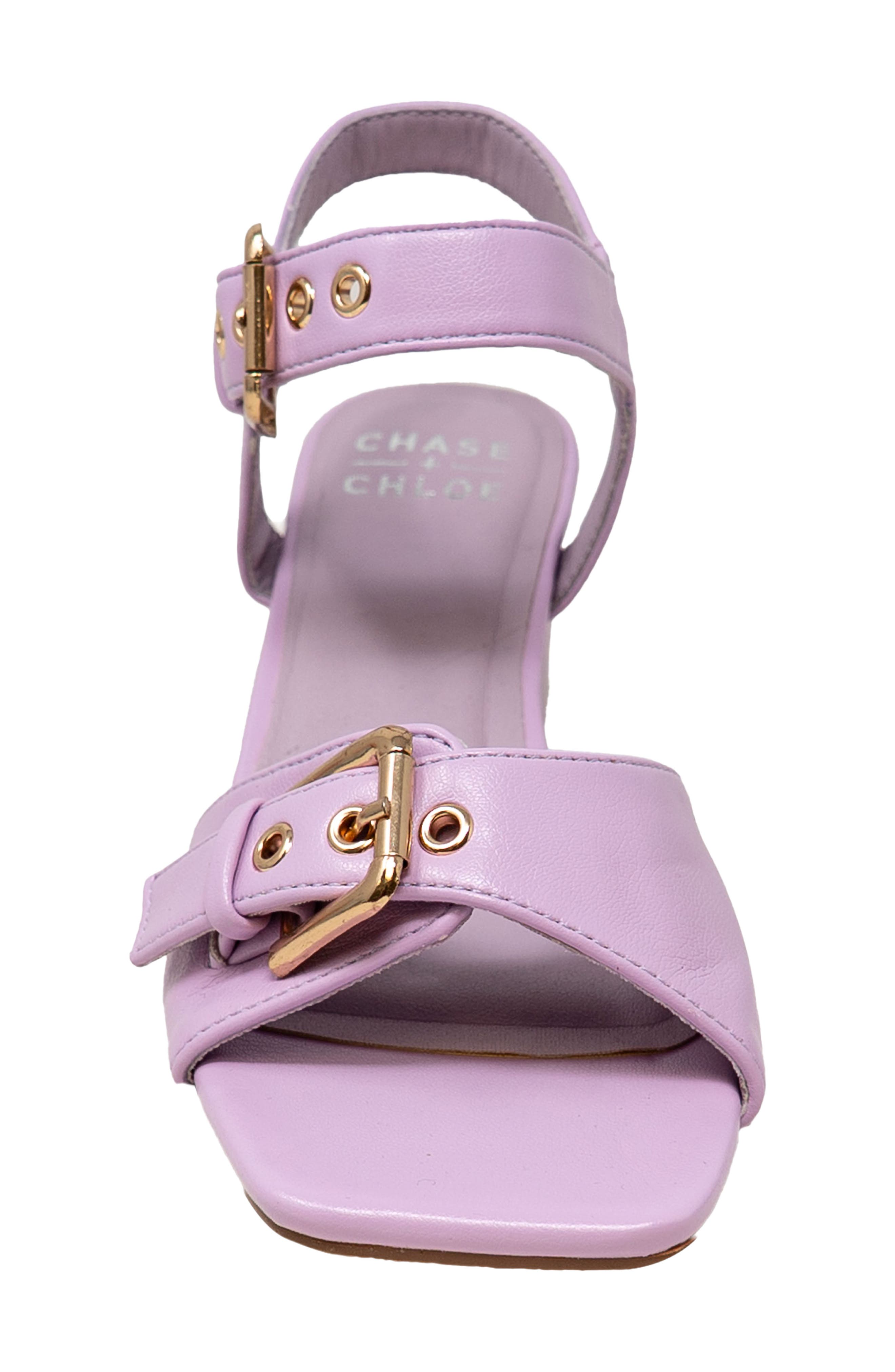 Darwyn Double Buckle Sandal, Alternate, color, LT. PURPLE PU