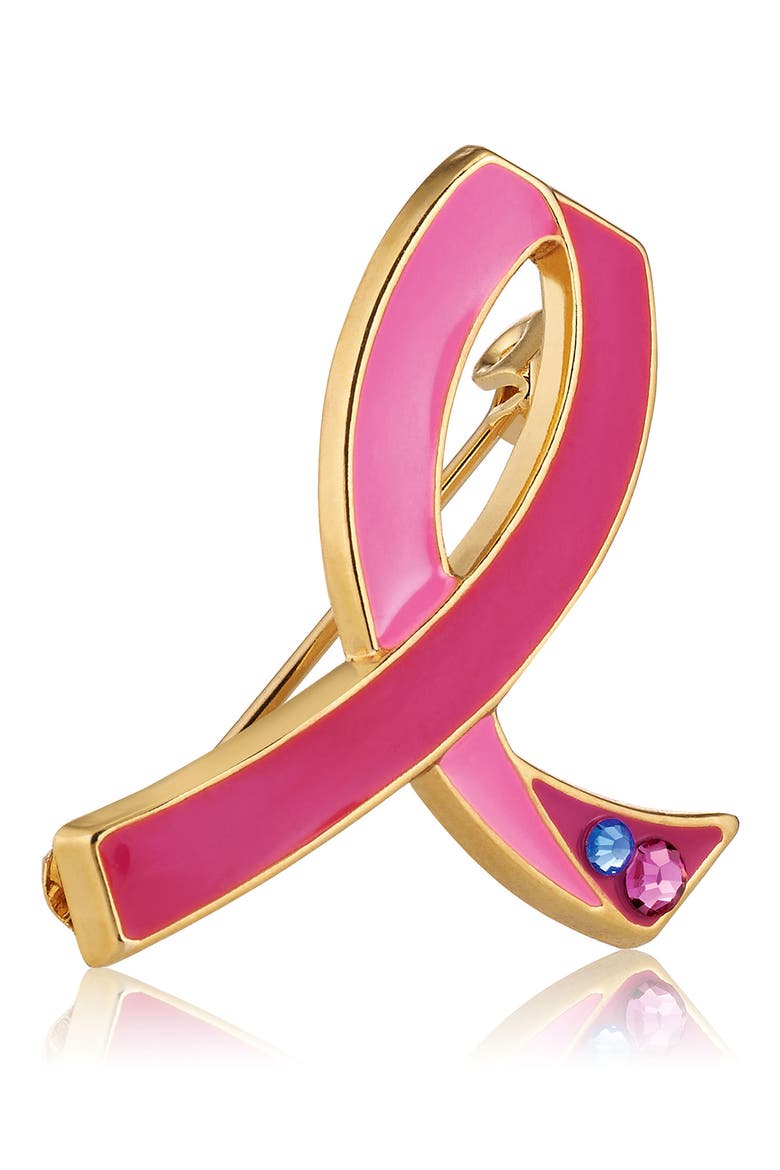 Breast Cancer Research Foundation Pink Ribbon Pin, Main, color, NO COLOR