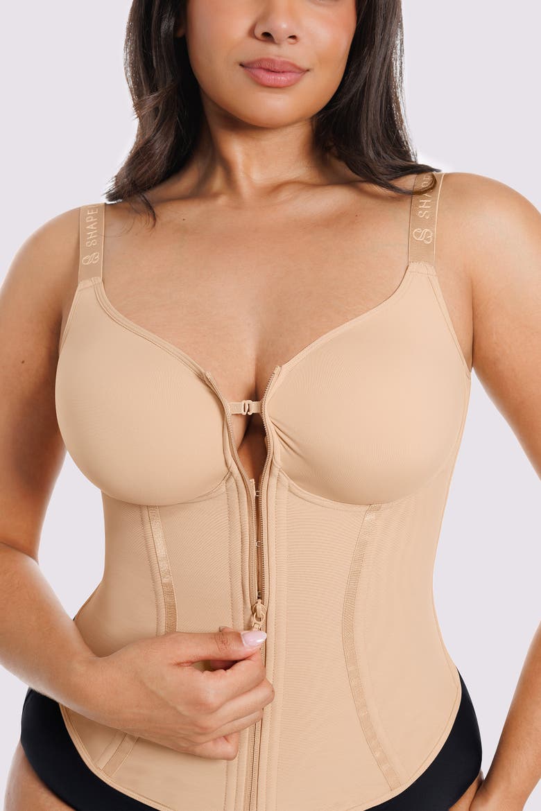 Tummy Control Corset Shaping Top, Alternate, color, Beige