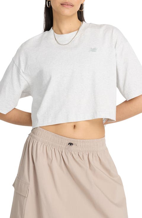 Oversize Crop Cotton Jersey T-Shirt