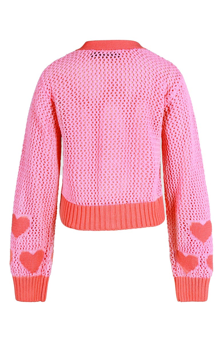 Rock Your Kid Kids
 Heart Cotton Cardigan, Alternate, color, Pink