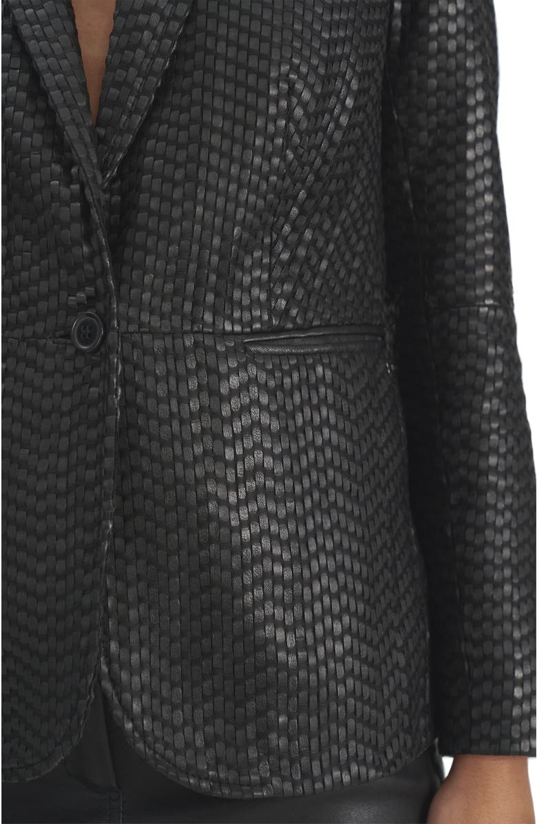 Velez Tatacoa Woven Leather Straight Fit Blazer, Alternate, color, Black