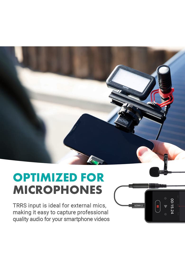 UCMA-2 Female 3.5mm TRRS to USB-C Mic. Adapter, Alternate, color, Black