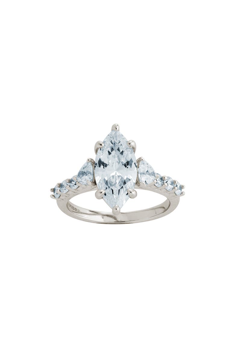 Cubic Zirconia Ring, Main, color, SILVER