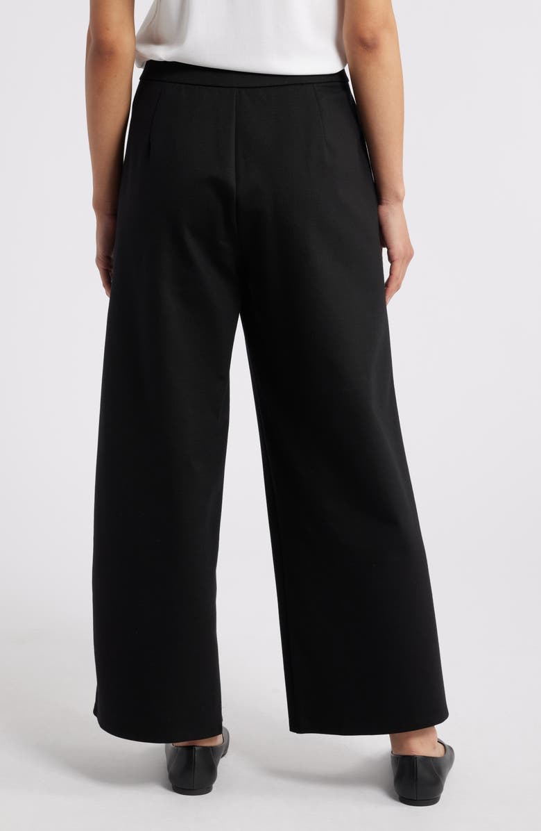 Eileen Fisher Ankle Wide Leg Pants, Alternate, color, Black