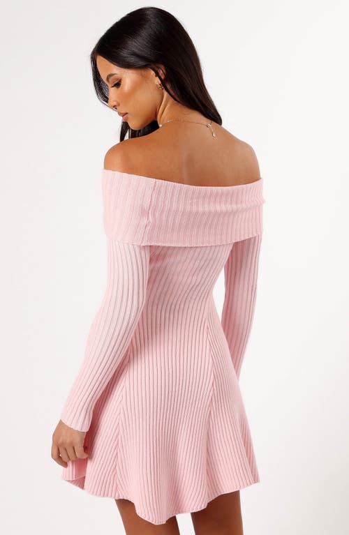 Petal And Pup Petal & Pup Francisco Off The Shoulder Long Sleeve Sweater Dress In Pink