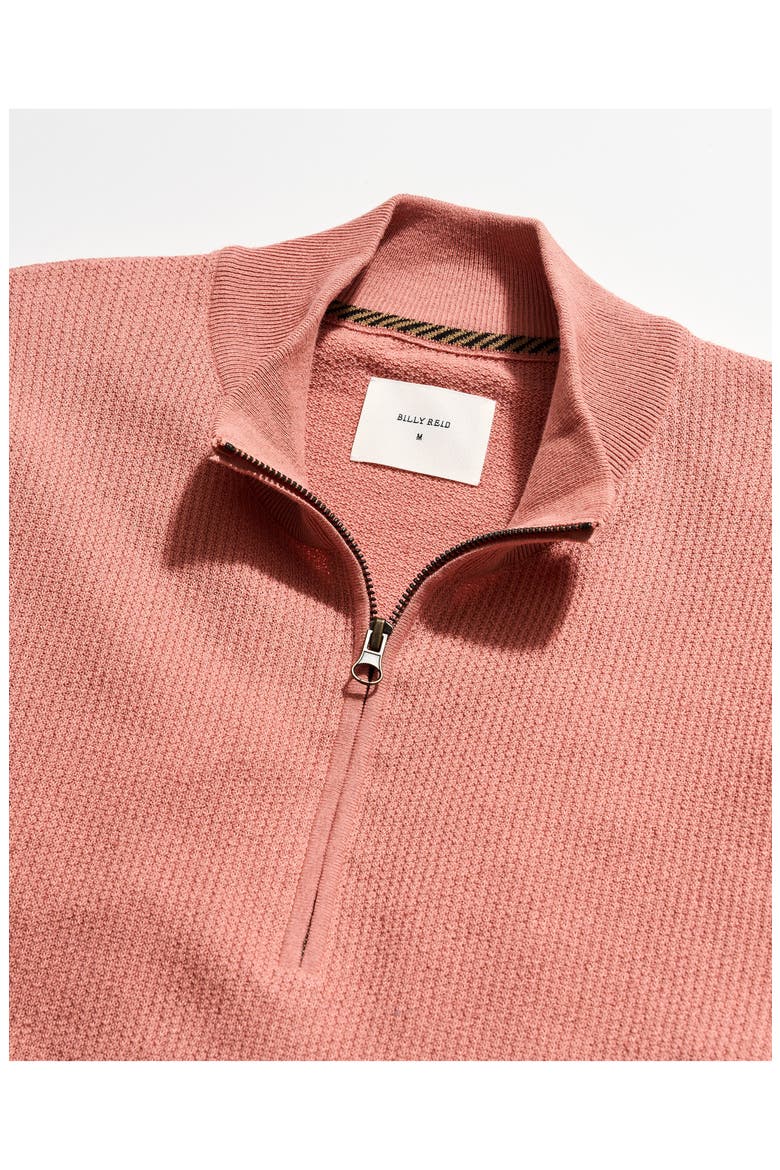 Fine Guage Texture Cotton Blend Quarter Zip Sweater, Alternate, color, SALMON