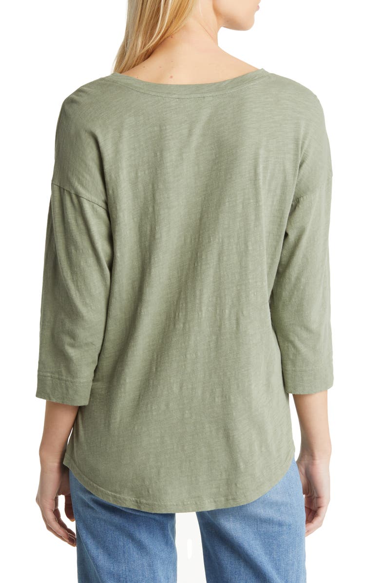 Caslon<sup>®</sup> Drop Shoulder V-Neck T-Shirt, Alternate, color, 