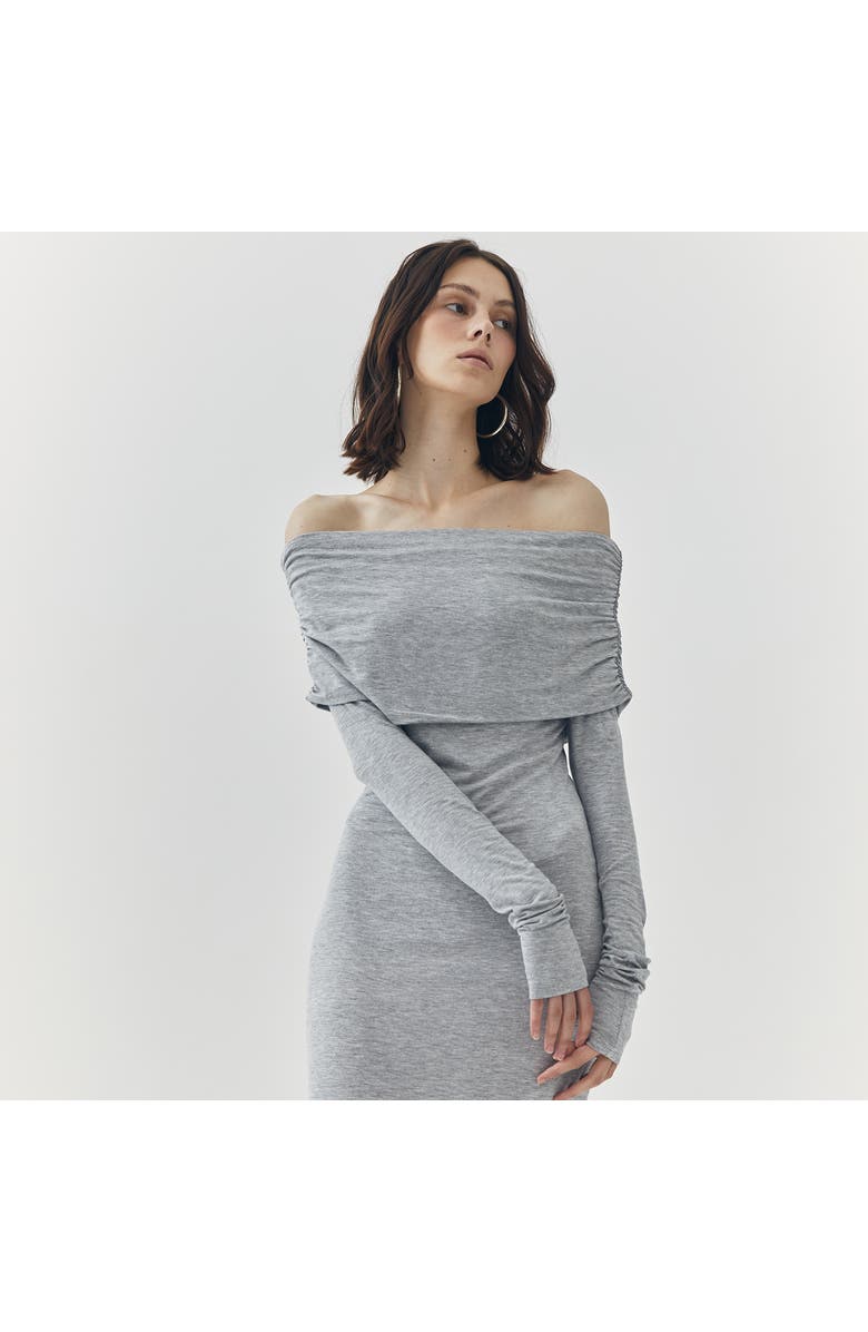 ATS Esme Off Shoulder Maxi Dress, Alternate, color, Grey